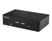 StarTech.com Switch KVM DisplayPort à 2 Ports - 4K60Hz - Écran Unique - Switch KVM USB UHD DP 1.2 à 2 Ports avec Hub USB 3.0 Intégré et Audio - Dell HP Apple Lenovo - Conforme TAA
