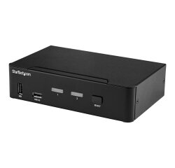 StarTech.com Switch KVM DisplayPort à 2 Ports - 4K60Hz - Écran Unique - Switch KVM USB UHD DP 1.2 à 2 Ports avec Hub USB 3.0 Intégré et Audio - Dell HP Apple Lenovo - Conforme TAA