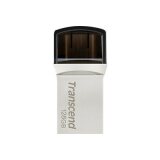 Transcend JetFlash 890 lecteur USB flash 128 Go USB Type-A / USB Type-C 3.2 Gen 1 (3.1 Gen 1) Noir, Argent