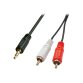 Lindy Câble audio Premium 2 x RCA (Cinch) mâle vers jack 3,5mm mâle, 3m