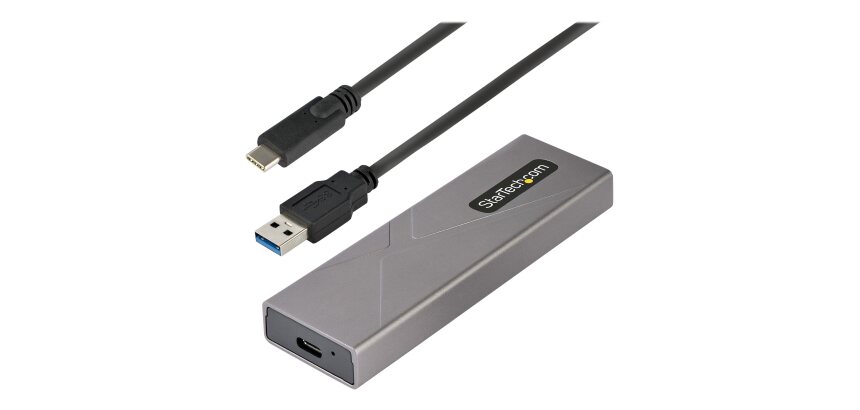 StarTech.com Boîtier Externe SSD M.2 NVMe/SATA - Boîtier Disque Dur SSD M.2 PCIe/SATA - Boîtier SSD M.2 - Boîtier pour SSD M.2 avec Câbles Hôtes USB-C et USB A - Boîtier M.2 NVMe Compatible 2230/2242/2260/2280