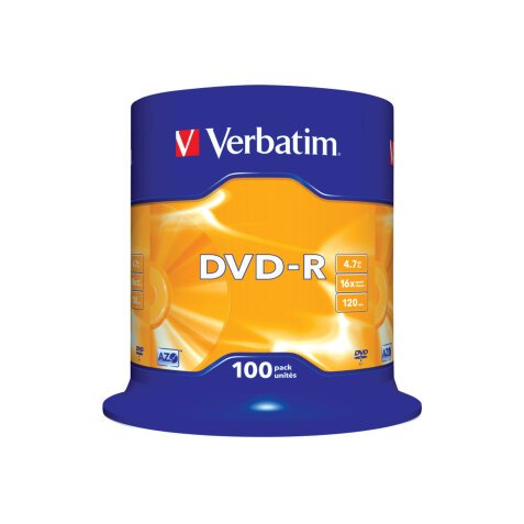 Verbatim DVD-R Matt Silver 4,7 Go 100 pièce(s)