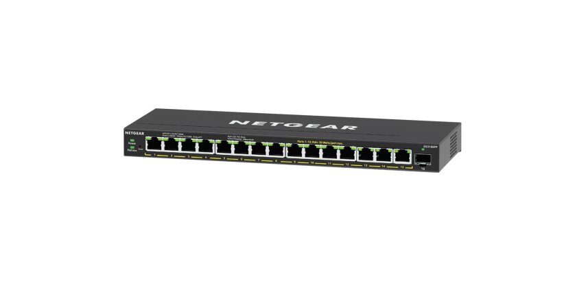 NETGEAR GS316EPP Géré Gigabit Ethernet (10/100/1000) Connexion Ethernet, supportant l'alimentation via ce port (PoE) Noir