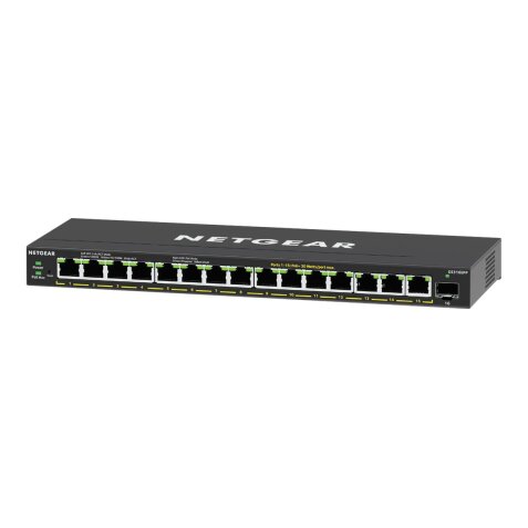 NETGEAR 16-Port High-Power PoE+ Gigabit Ethernet Plus Switch (231W) with 1 SFP port (GS316EPP) Géré Gigabit Ethernet (10/100/1000) Connexion Ethernet, supportant l'alimentation via ce port (PoE) Noir