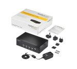 StarTech.com Switch KVM double affichage HDMI 4K 30 Hz à 4 ports avec hub USB intégré