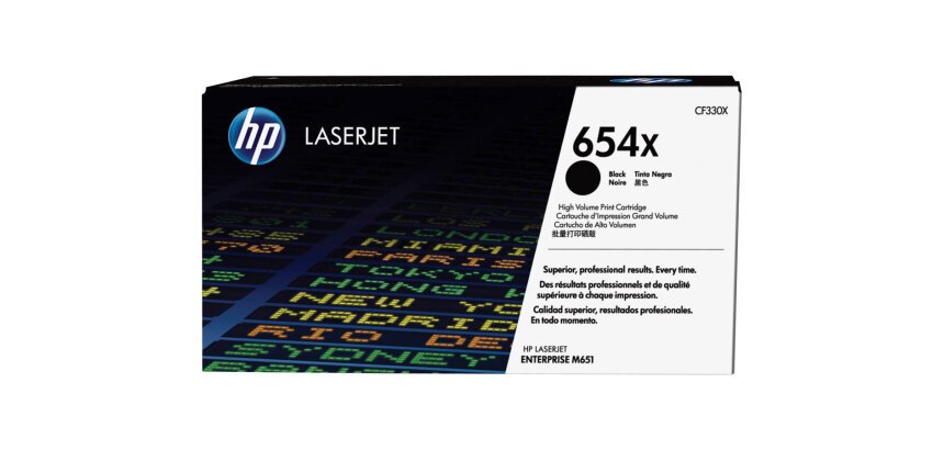 HP 654X toner noir grande capacité LaserJet authentique avec toner ColorSphere