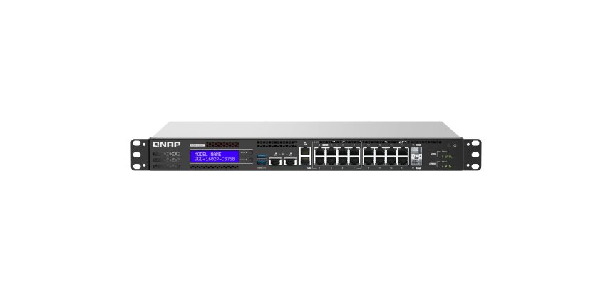 QNAP QGD-1602P Géré L2 2.5G Ethernet (100/1000/2500) Connexion Ethernet, supportant l'alimentation via ce port (PoE) Noir, Gris