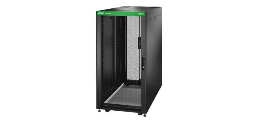 APC Baie EasyRack 600mm/24U/1000mm avec toit, panneau latéral, roulettes, noir