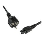 StarTech.com Cordon d'alimentation en trèfle Schuko CEE7 vers C5 de 1m pour ordinateur portable - M/F - Noir