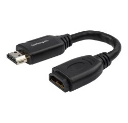StarTech.com Câble Rallonge HDMI 15cm - Cordon d'extension HDMI 2.0 High Speed 4K 60 Hz avec Ethernet - Câble Extension Court HDMI - Adaptateur Mâle vers femelle