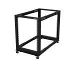 StarTech.com Rack Serveur Mobile 15U 4 Poteaux, Rack Réseau 19" 4 Poteaux avec Roulettes, Rack Roulant avec Profondeur Ajustable pour PC/AV/Données/Informatique - Roulettes, Pieds de nivellement ou Fixation au Sol