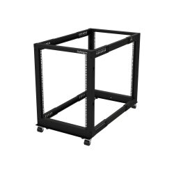 StarTech.com Rack Serveur Mobile 15U 4 Poteaux, Rack Réseau 19" 4 Poteaux avec Roulettes, Rack Roulant avec Profondeur Ajustable pour PC/AV/Données/Informatique - Roulettes, Pieds de nivellement ou Fixation au Sol