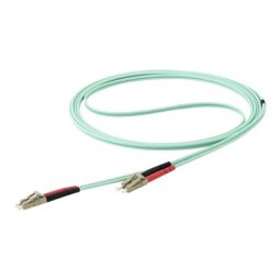 StarTech.com Câble Fibre Optique Multimode de 15m LC/UPC à LC/UPC OM4, Fibre Zipcord 50/125µm LOMMF/VCSEL, Réseaux 100G, Faible Perte d'Insertion, Cordon de Raccordement Fibre LSZH