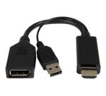 DLH DY-TU4247B câble vidéo et adaptateur DisplayPort HDMI + USB Noir