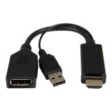 DLH DY-TU4247B câble vidéo et adaptateur DisplayPort HDMI + USB Noir