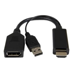 DLH DY-TU4247B câble vidéo et adaptateur DisplayPort HDMI + USB Noir