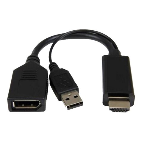 DLH DY-TU4247B câble vidéo et adaptateur DisplayPort HDMI + USB Noir