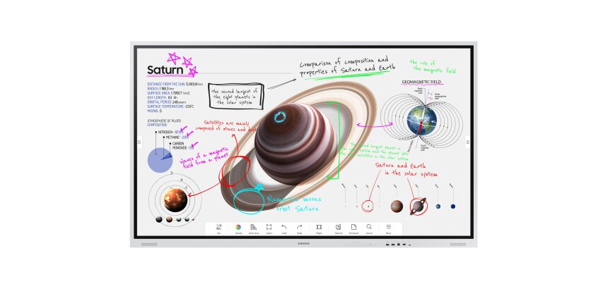 Samsung WM85B tableau blanc interactif 2,16 m (85") 3840 x 2160 pixels Écran tactile Gris, Blanc