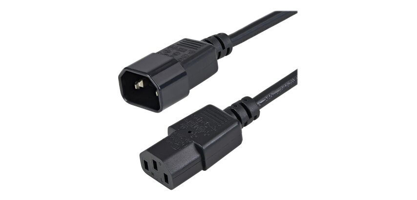 StarTech.com Rallonge Électrique de 1m, C14 à C13, 10A 125V, 18AWG, Rallonge de Cordon d'Alimentation pour Ordinateur, Câble d'Alimentation CA IEC-320-C14 à IEC-320-C13 pour Alimentation Électrique, UL Listed