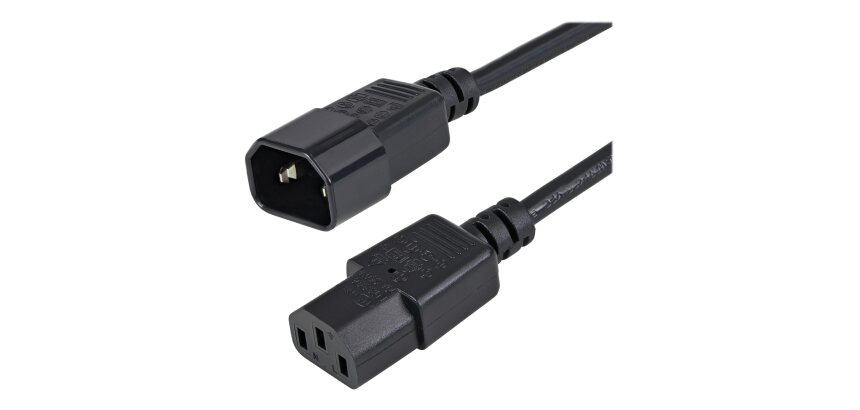 StarTech.com Rallonge Électrique de 1m, C14 à C13, 10A 125V, 18AWG, Rallonge de Cordon d'Alimentation pour Ordinateur, Câble d'Alimentation CA IEC-320-C14 à IEC-320-C13 pour Alimentation Électrique, UL Listed