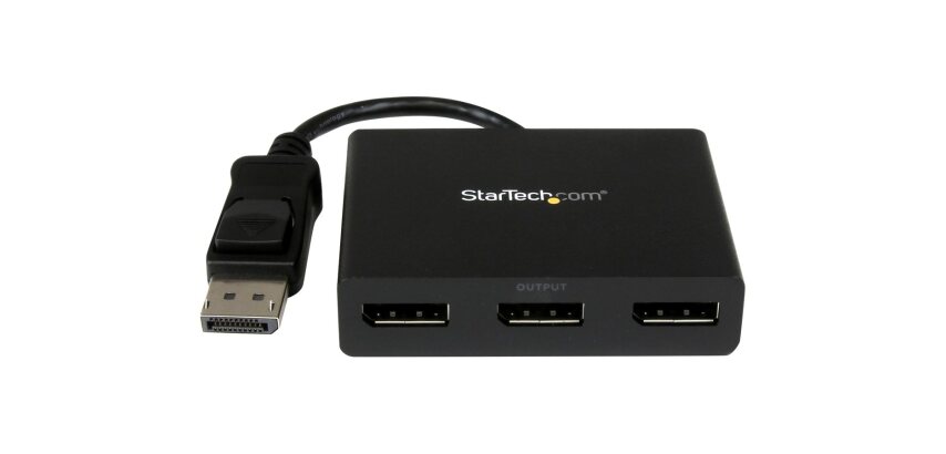 StarTech.com Répartiteur DisplayPort 1.2 à 3 ports, Adaptateur Multi-Moniteur DisplayPort vers 3x DP, Hub MST Double pour Ordinateur 4K 30Hz et 1080p 60Hz - Windows Uniquement