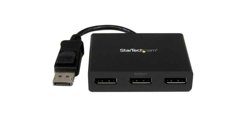 StarTech.com Répartiteur DisplayPort 1.2 à 3 ports, Adaptateur Multi-Moniteur DisplayPort vers 3x DP, Hub MST Double pour Ordinateur 4K 30Hz et 1080p 60Hz - Windows Uniquement