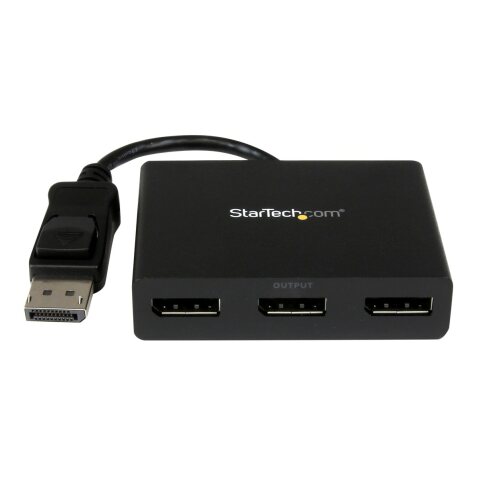 StarTech.com Répartiteur DisplayPort 1.2 à 3 ports, Adaptateur Multi-Moniteur DisplayPort vers 3x DP, Hub MST Double pour Ordinateur 4K 30Hz et 1080p 60Hz - Windows Uniquement