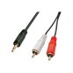 Lindy 35681 câble audio 2 m 3,5mm 2 x RCA Noir, Rouge, Blanc