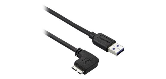 StarTech.com Câble Micro USB 3.0 slim - USB-A vers Micro-B à angle gauche de 1 m - M/M