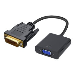 DLH DY-TU4724 câble vidéo et adaptateur 0,25 m DVI VGA (D-Sub) Noir