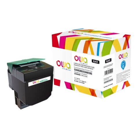 Toner remanufacturé OWA - haute capacité - Noir - pour LEXMARK C544X2KG, C544X1KG