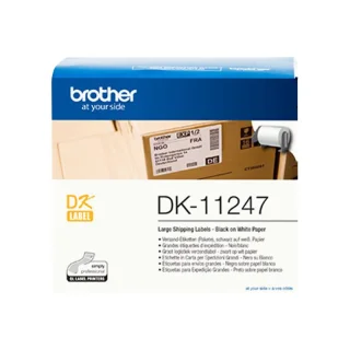 Brother DK-11234 Label Roll Adhesive name badge labels 60x86mm, 260  labels/roll - Black on white paper (DK11234)