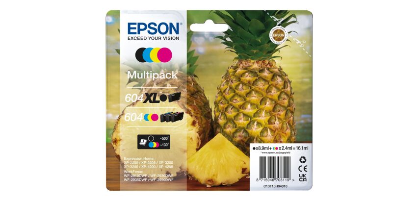 Epson 604XL Pack of 4 black + color ink cartridges for inkjet printer