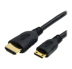 StarTech.com Câble Mini HDMI vers HDMI 2m avec Ethernet - Câble Adaptateur Mini HDMI vers HDMI 4K 30Hz Haut Débit - Dispositif Mini HDMI Type-C vers Moniteur/Affichage HDMI - Cordon de Conversion Vidéo Durable