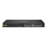 HPE Aruba Networking CX 6100 24G Class4 PoE 4SFP+ 370W Géré L3 Gigabit Ethernet (10/100/1000) Connexion Ethernet, supportant l'alimentation via ce port (PoE) 1U Noir