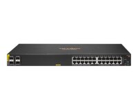HPE Aruba Networking CX 6100 24G Class4 PoE 4SFP+ 370W Géré L3 Gigabit Ethernet (10/100/1000) Connexion Ethernet, supportant l'alimentation via ce port (PoE) 1U Noir