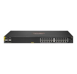 HPE Aruba Networking CX 6100 24G Class4 PoE 4SFP+ 370W Géré L3 Gigabit Ethernet (10/100/1000) Connexion Ethernet, supportant l'alimentation via ce port (PoE) 1U Noir