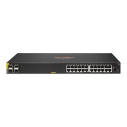 HPE Aruba Networking CX 6100 24G Class4 PoE 4SFP+ 370W Géré L3 Gigabit Ethernet (10/100/1000) Connexion Ethernet, supportant l'alimentation via ce port (PoE) 1U Noir