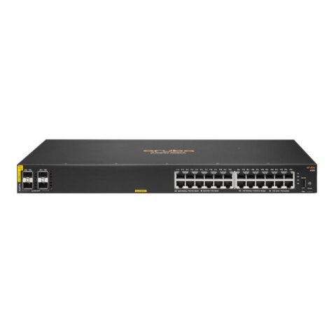 HPE Aruba Networking CX 6100 24G Class4 PoE 4SFP+ 370W Géré L3 Gigabit Ethernet (10/100/1000) Connexion Ethernet, supportant l'alimentation via ce port (PoE) 1U Noir