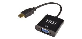MCL CG-287C2 câble vidéo et adaptateur 0,2 m HDMI Type A (Standard) VGA (D-Sub) + 3,5 mm Noir