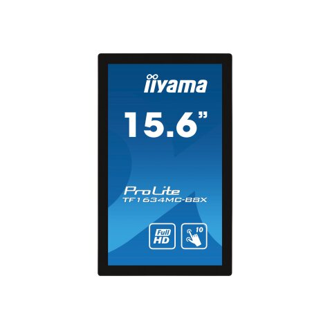 iiyama ProLite TF1634MC-B8X écran plat de PC 39,6 cm (15.6") 1920 x 1080 pixels Full HD LED Écran tactile Multi-utilisateur Noir