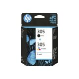 Cartouche d'encre Hp HP 305 Pack de 2 Cartouches d'Encre Noire et Trois Couleurs Authentiques (6ZD17AE)