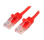StarTech.com Câble réseau Cat5e UTP sans crochet de 3m - Cordon Ethernet RJ45 anti-accroc - M/M - Rouge