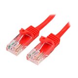 StarTech.com Câble réseau Cat5e UTP sans crochet de 3m - Cordon Ethernet RJ45 anti-accroc - M/M - Rouge