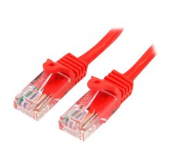 StarTech.com Câble réseau Cat5e UTP sans crochet de 3m - Cordon Ethernet RJ45 anti-accroc - M/M - Rouge