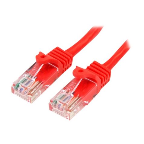 StarTech.com Câble réseau Cat5e UTP sans crochet de 3m - Cordon Ethernet RJ45 anti-accroc - M/M - Rouge
