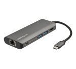 StarTech.com Adaptateur Multiport USB-C - Mini Dock USB-C avec HDMI 4K, 3x USB 3.0 Hub, SD/SDHC, GbE, 60W PD 3.0 Pass-Through - Station d'Accueil USB-C pour PC Portable Type-C/Thunderbolt 3