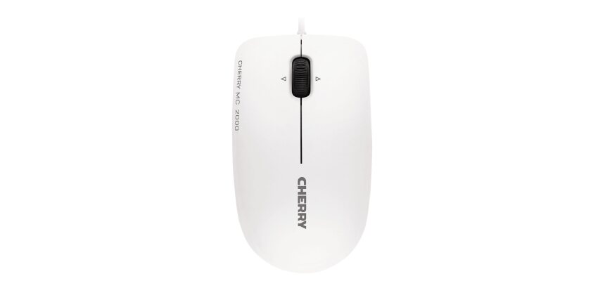 CHERRY MC 2000 Souris filaire, molette multi directionnelle, blanc grisé, USB