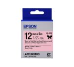 Epson Ruban satin pour étiqueteuse LK-4PBK Noir/Rose 12 mm (5 m)