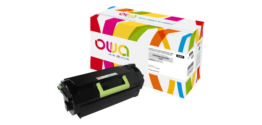 Toner remanufacturé OWA - haute capacité - Noir - pour LEXMARK 52D2X00, 52D2X0E